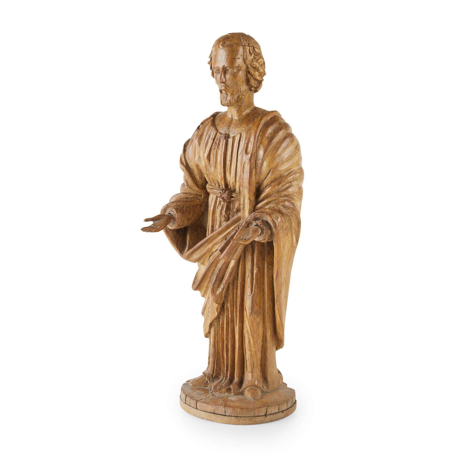 SPANISH CARVED FIGURE OF A SAINT CHRYSOLIUS LATE 16TH/ EARLY 17TH CENTURY - Bild 2 aus 2