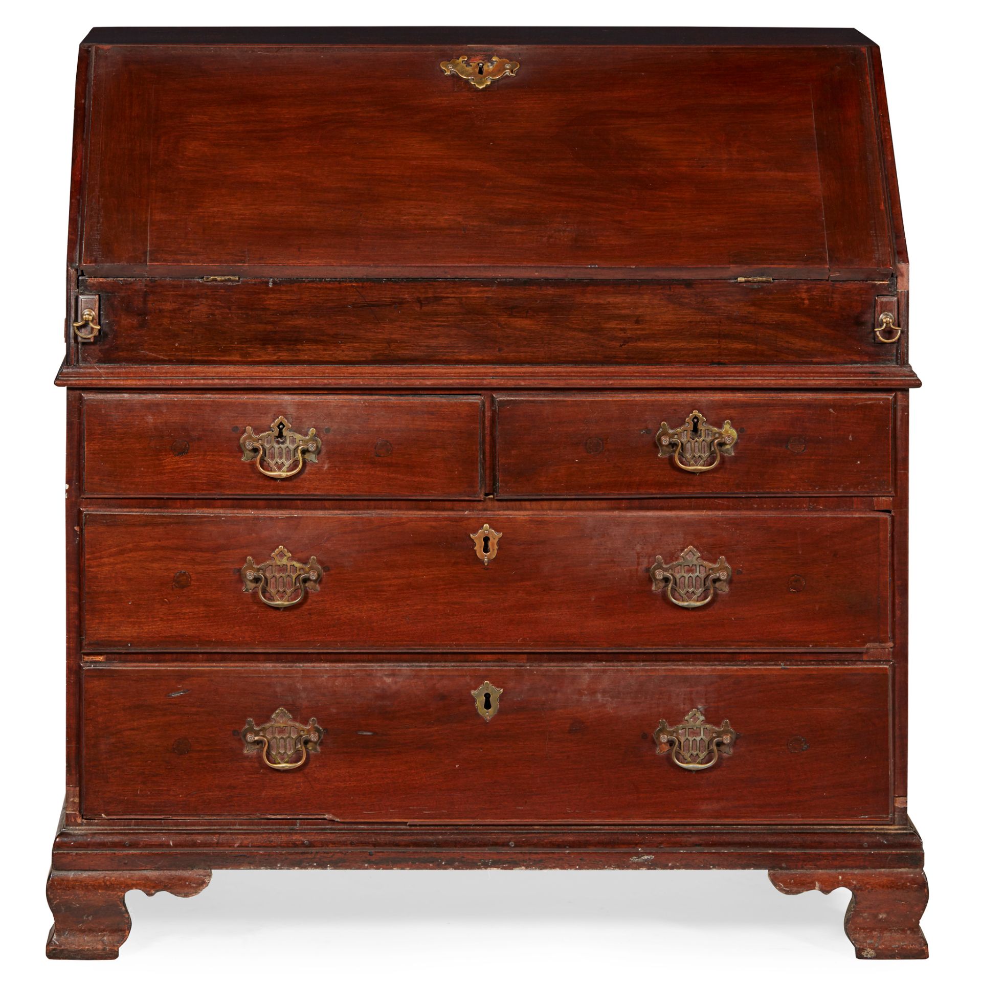 LATE GEORGE II MAHOGANY BUREAU MID 18TH CENTURY