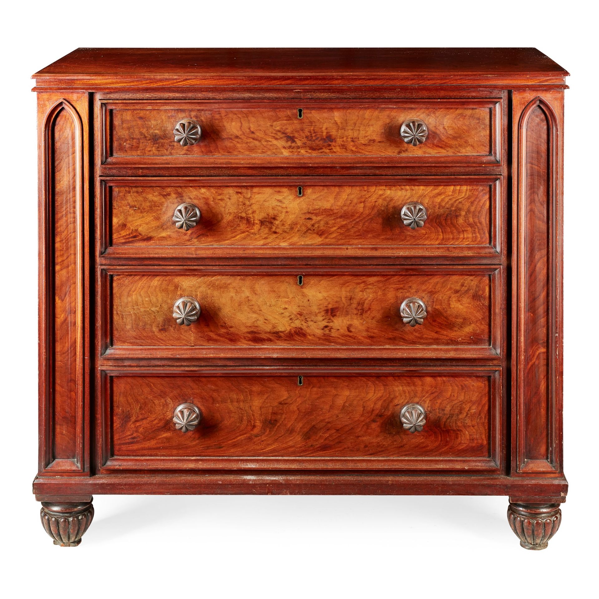 WILLIAM IV MAHOGANY CHEST OF DRAWERS EARLY 19TH CENTURY