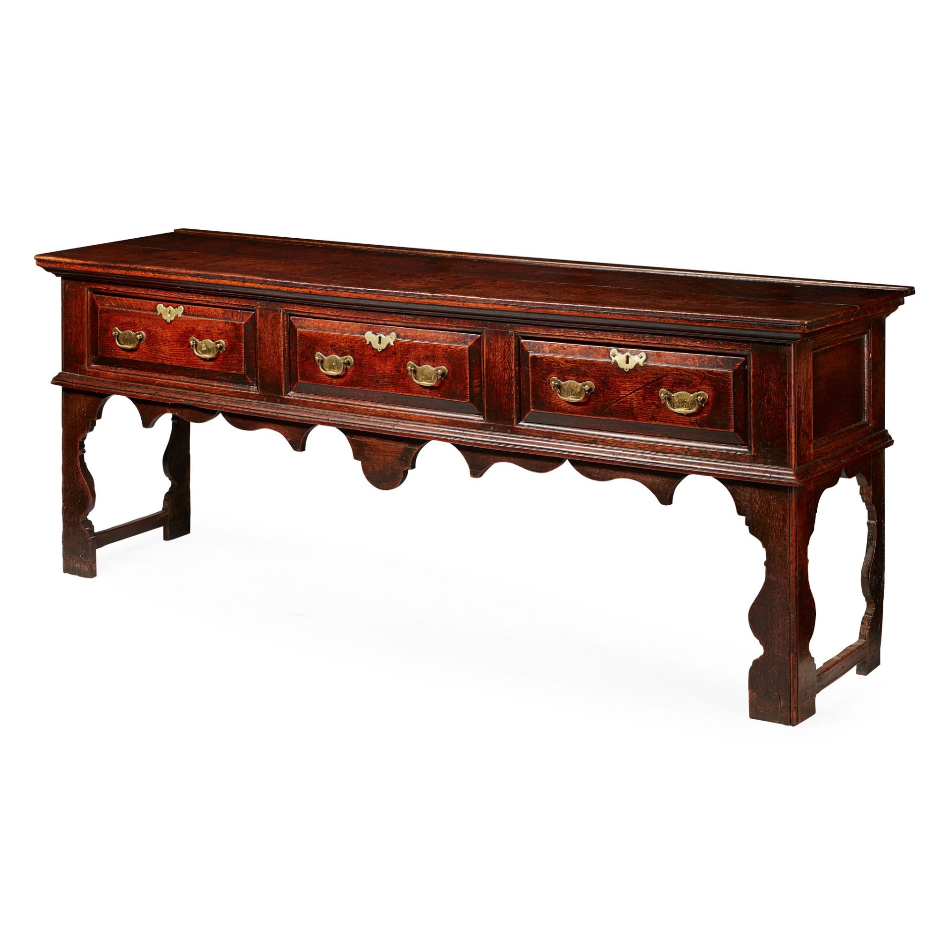 GEORGE II OAK DRESSER BASE MID 18TH CENTURY