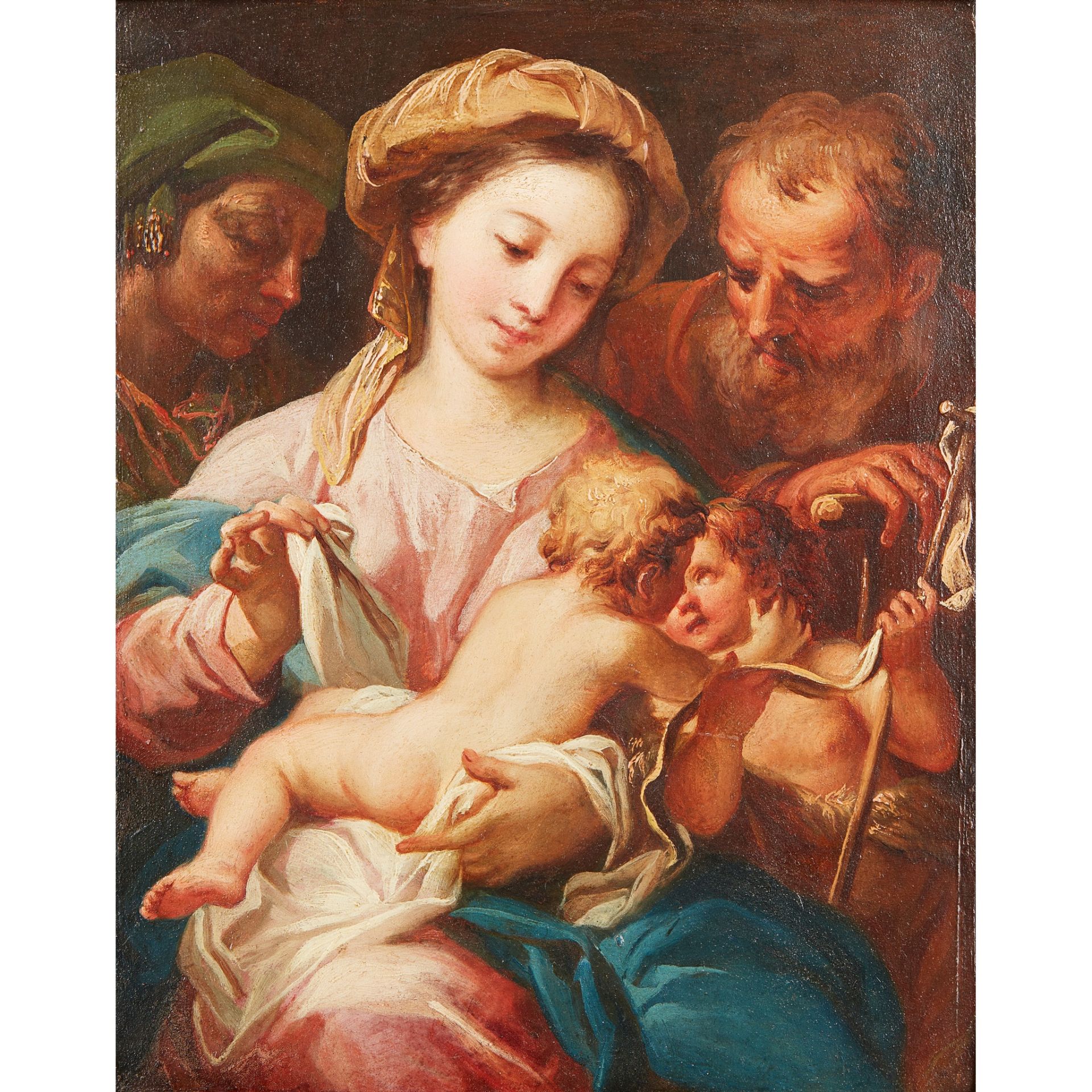 CIRCLE OF GAETANO GANDOLPHI (ITALIAN 1734-1802) THE HOLY FAMILY AND ST JOHN