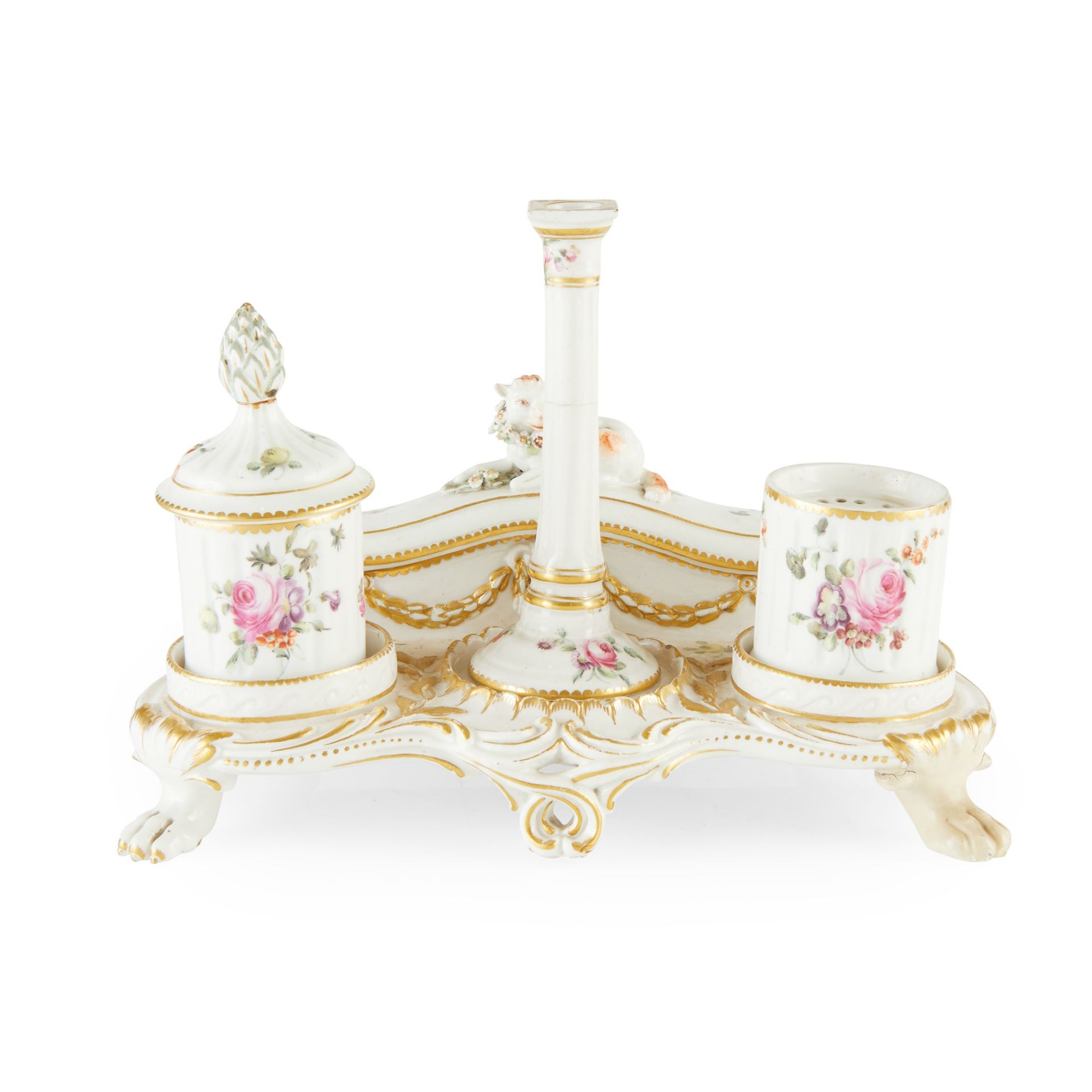 CHELSEA DERBY PORCELAIN INKSTAND LATE 18TH CENTURY - Image 2 of 2