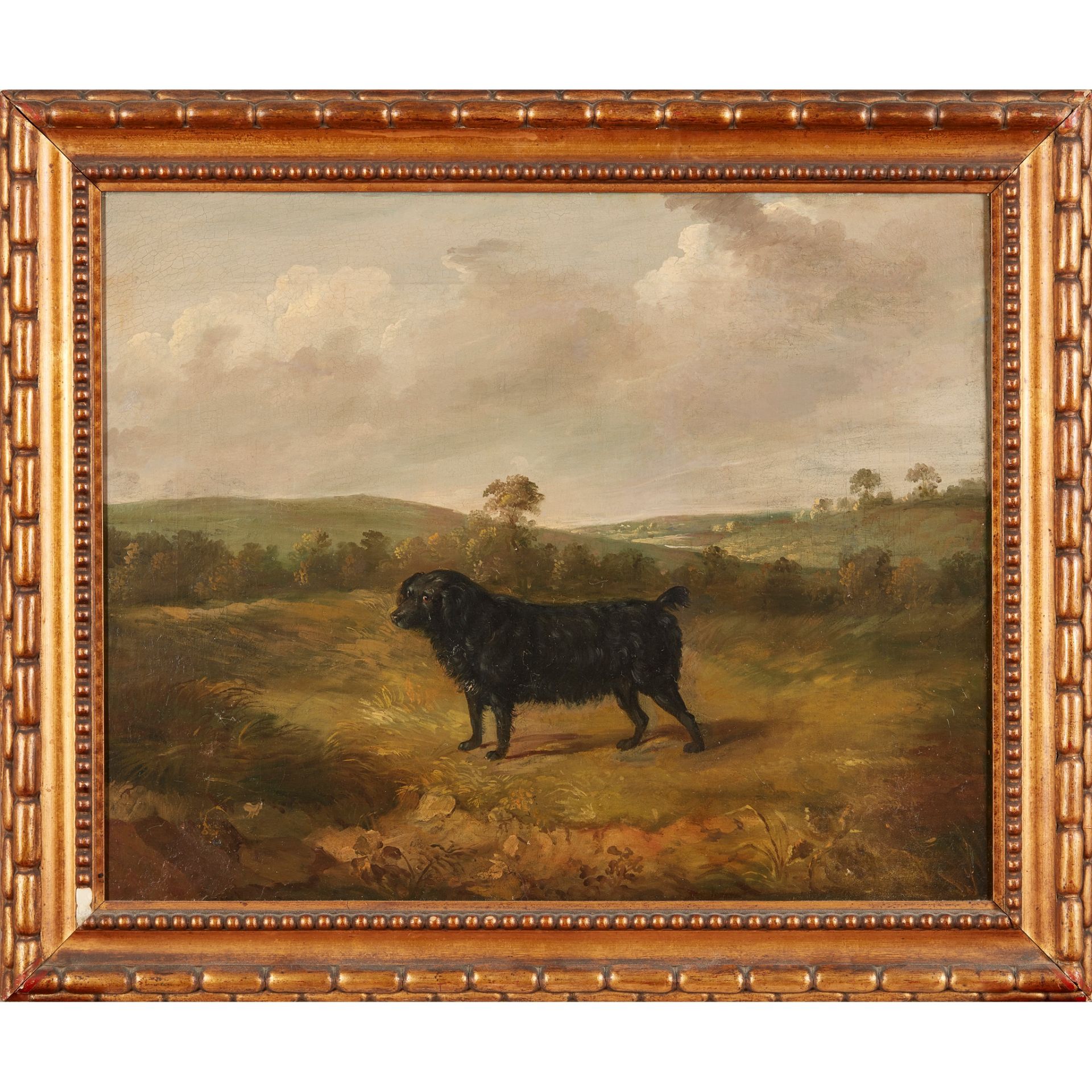 FOLLOWER OF CHARLES TOWNE STUDY OF A BLACK DOG (SPANIEL) IN A LANDSCAPE - Bild 2 aus 3