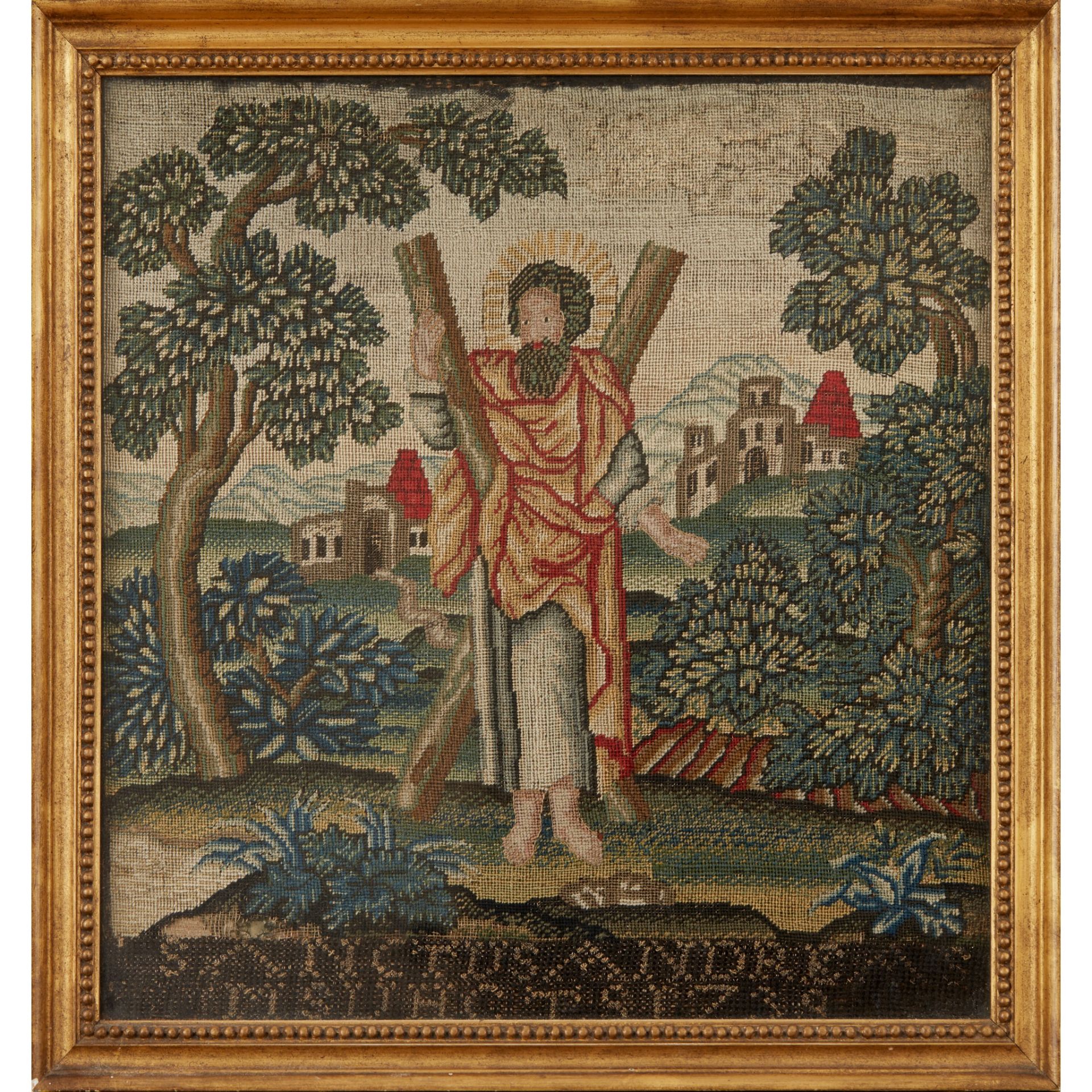 GEORGIAN NEEDLEWORK PANEL 18TH CENTURY