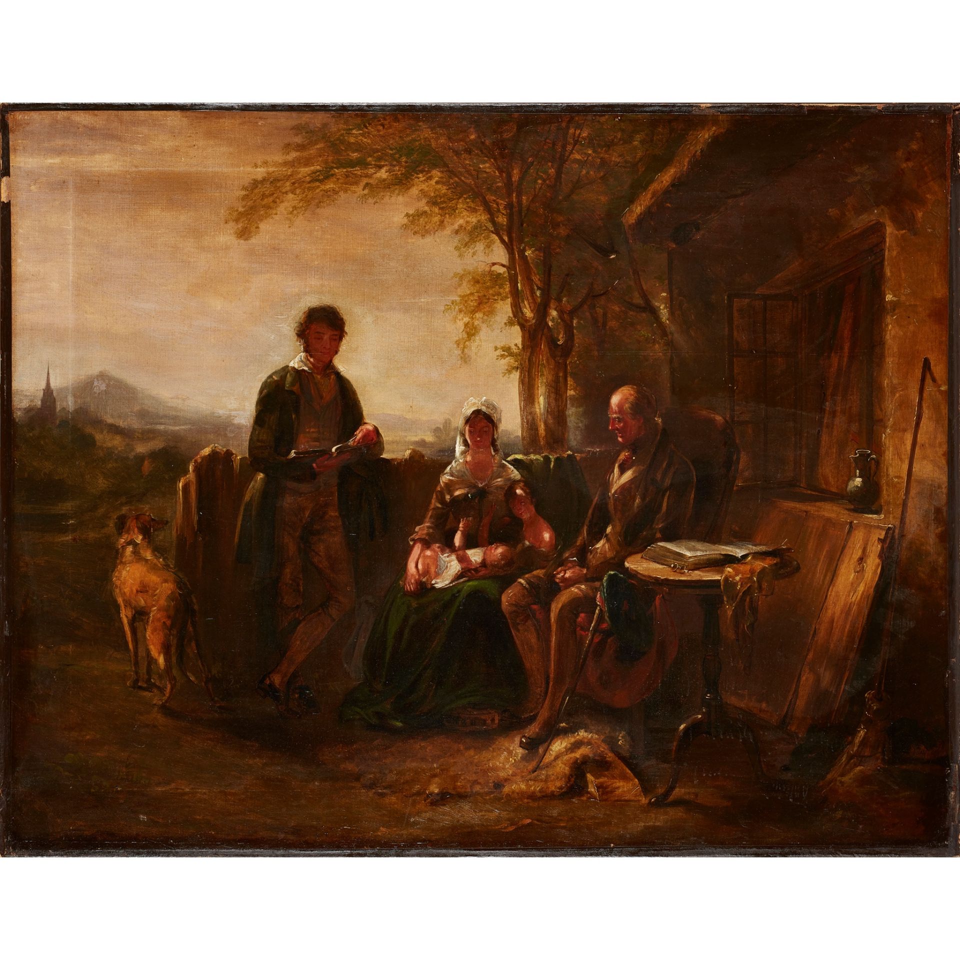 CIRCLE OF DAVID WILKIE (SCOTTISH 1785-1841) A HIGHLAND FAMILY GATHERING