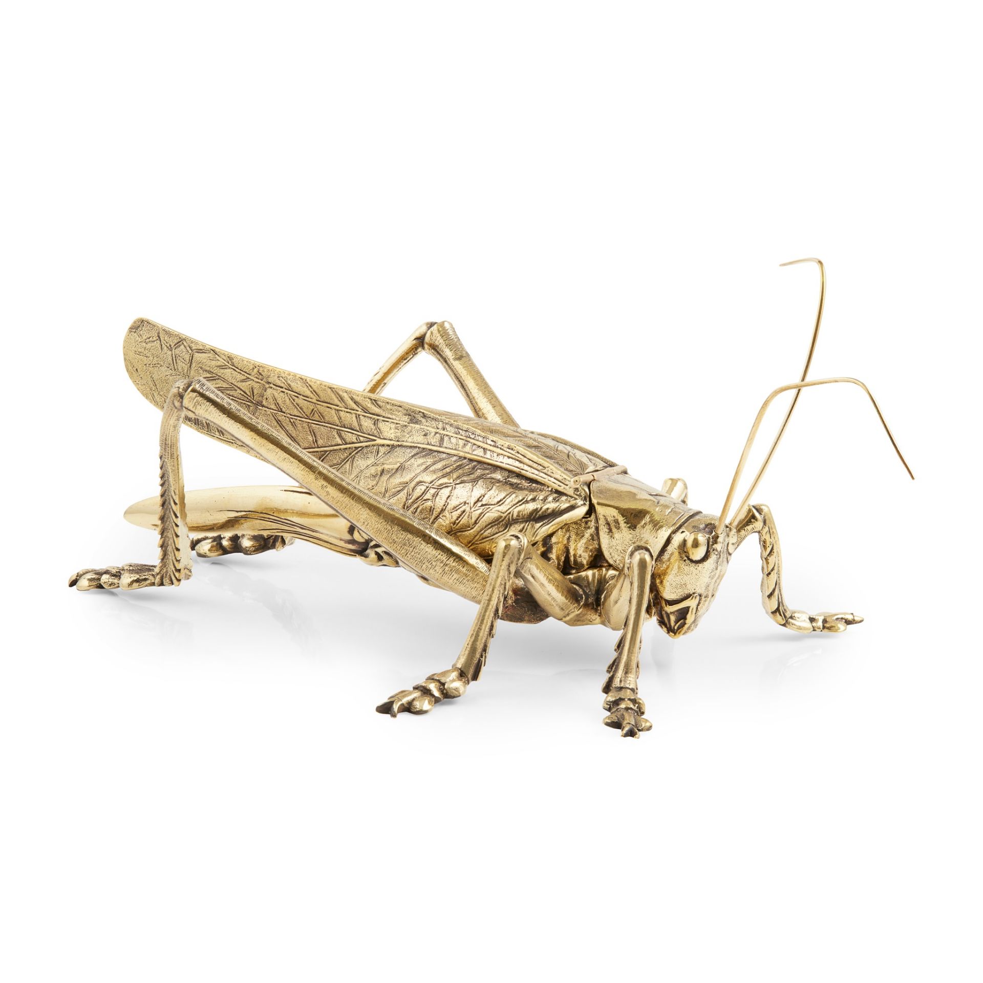 RARE NOVELTY BRASS GRASSHOPPER INKWELL LATE 19TH CENTURY