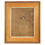 INK PAINTING OF TWO LADIES MING DYNASTY