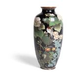 JAPANESE CLOISONNÉ ENAMEL 'FLORAL' VASE MEIJI PERIOD