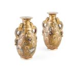 PAIR OF SATSUMA 'KANNON AND RAKAN' VASES MEIJI PERIOD