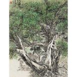 PAINTING WITH TREES BY LIANG WEIHONG, 20TH CENTURY