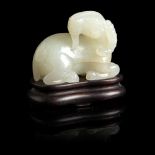 PALE CELADON JADE 'GOAT' CARVING