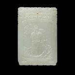 PALE CELADON JADE PLAQUE