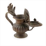 BRONZE SUKUNDA OIL LAMP .NEPAL, 20TH CENTURY