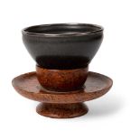 JIAN-TYPE WARE TEABOWL WITH STAND 19TH-20TH CENTURY