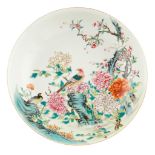 FAMILLE ROSE BIRD AND FLOWER DISH GUANGXU MARK