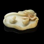 CELADON JADE 'LOTUS' BRUSH WASHER QING DYNASTY, 19TH CENTURY