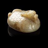 CELADON JADE 'DRAGON-TORTOISE' CARVING MING DYNASTY