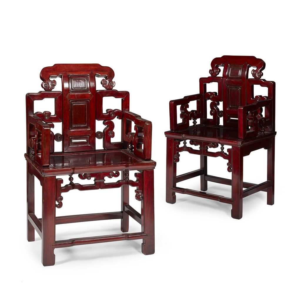 PAIR OF CHINESE HONGMU CHAIRS 20TH CENTURY