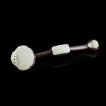 Y JADE INSET SILVER INLAID HONGMU SCEPTER