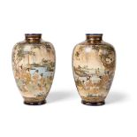 PAIR OF SATSUMA VASES MEIJI PERIOD