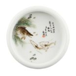 FAMILLE VERTE 'FISH AND SHRIMPS' DISH REPUBLIC PERIOD