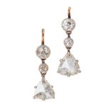 A pair of diamond set earrings