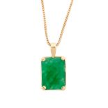 An emerald set pendant