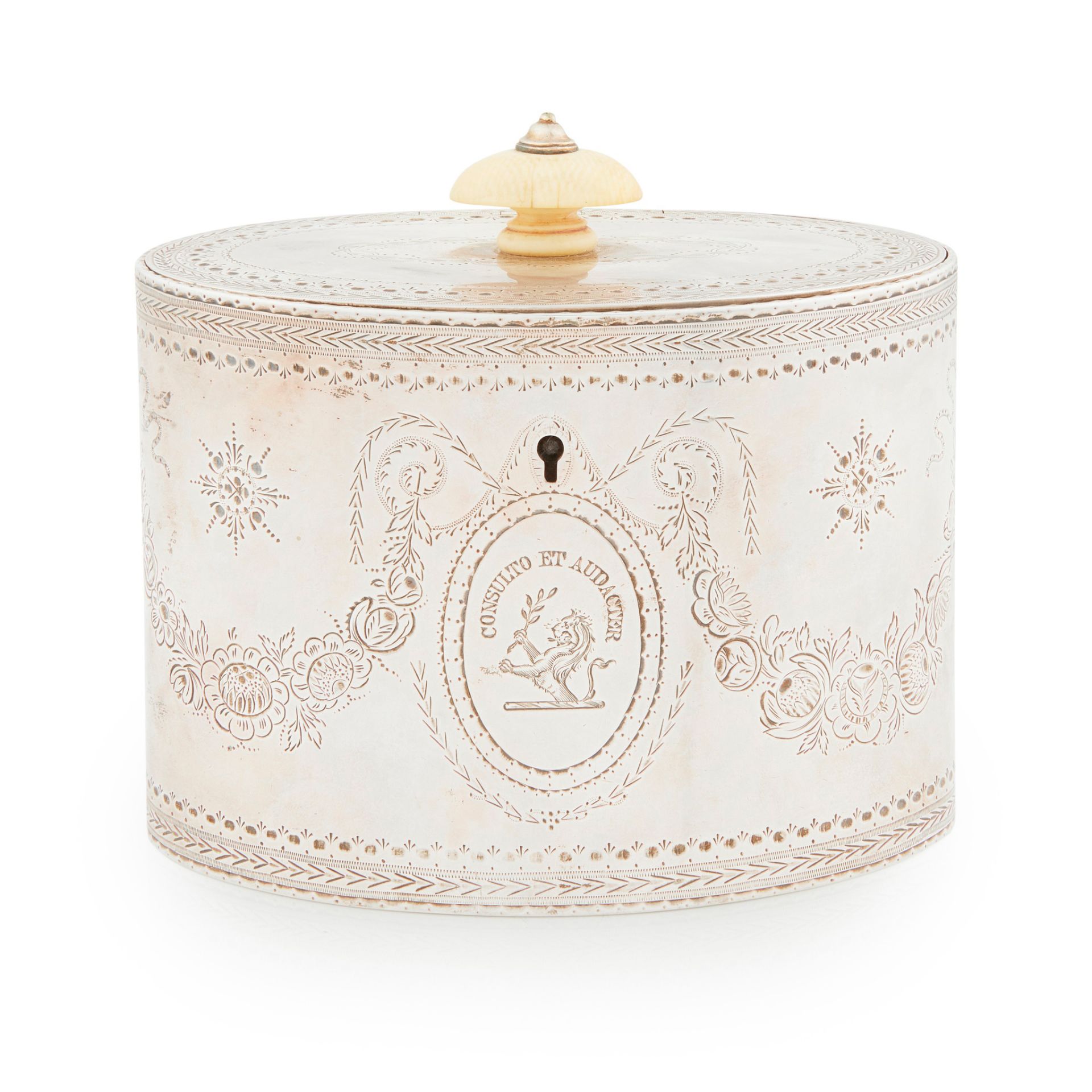 A George III style tea caddy