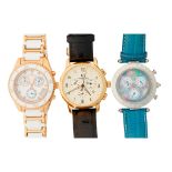 Three chronograph wristwatches