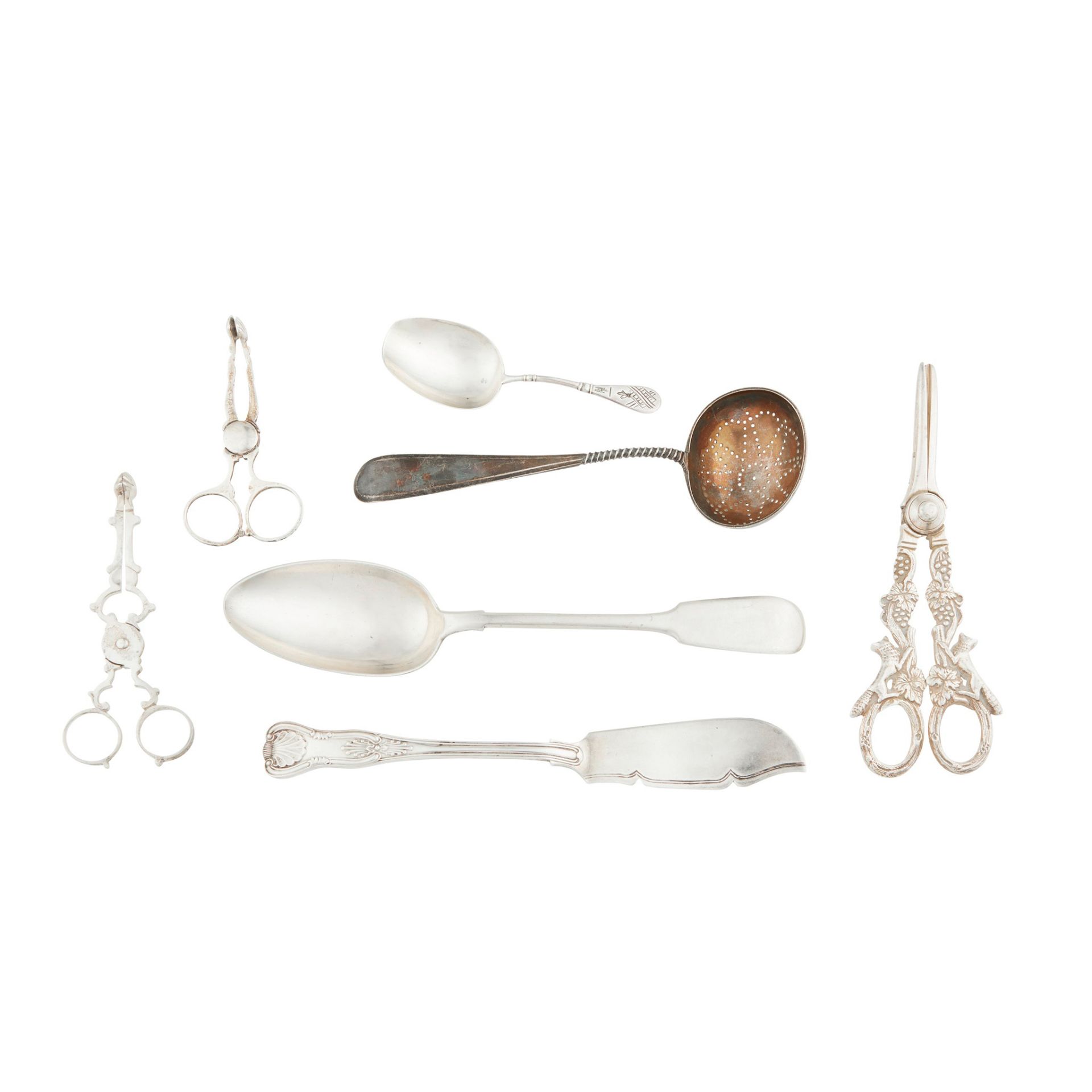 A mixed group of flatware