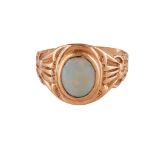 An opal set ring