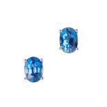 A pair of sapphire set ear studs