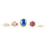 A collection of gem-set rings