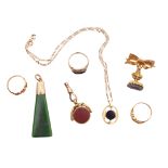 A collection of gem set jewellery