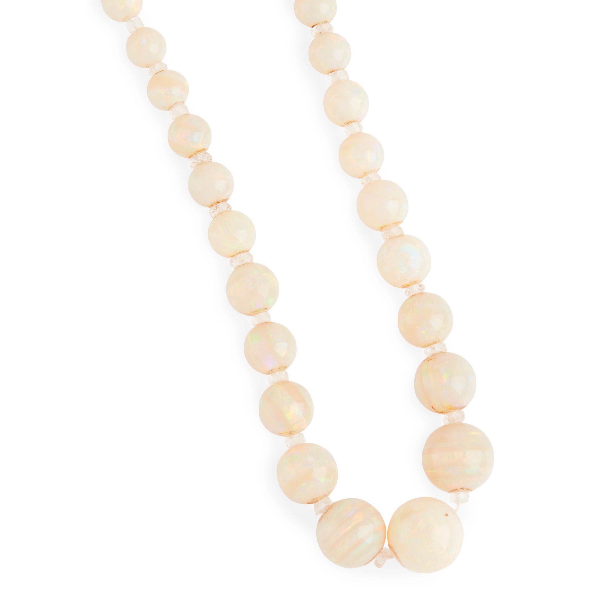 An opal and rock-crystal bead necklace - Image 2 of 2