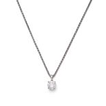 A single stone diamond set pendant