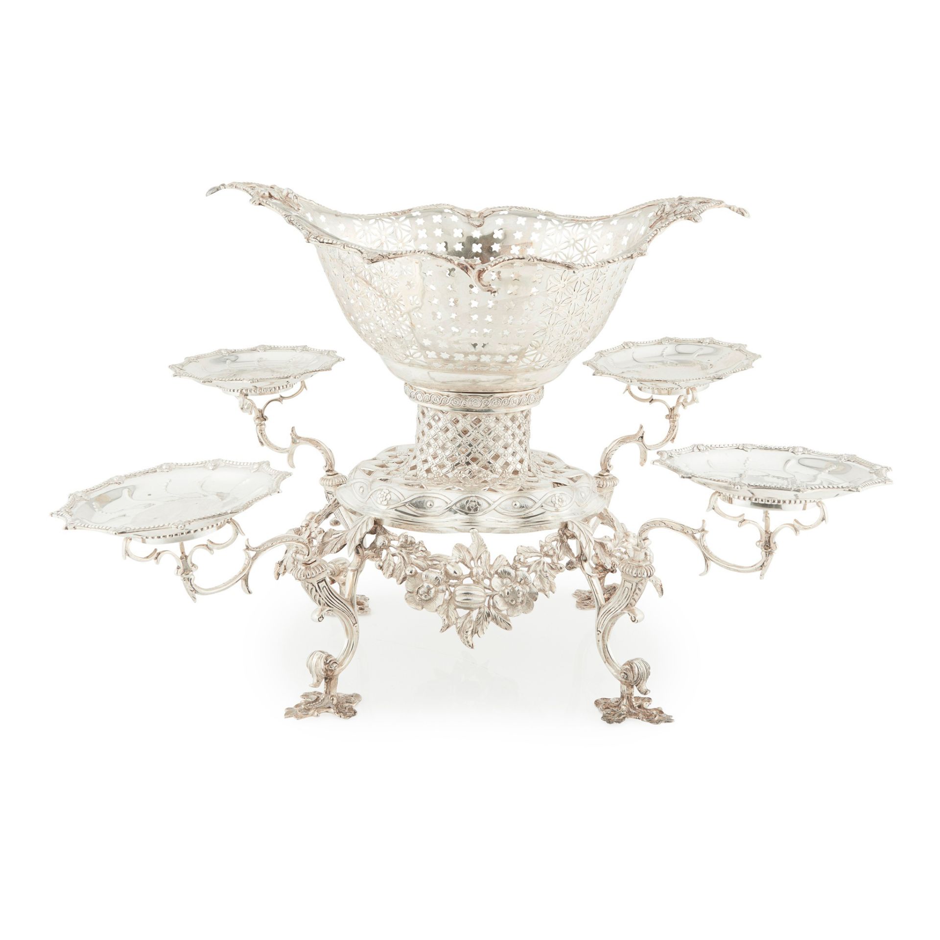 An Edwardian table epergne