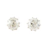 A pair of diamond set ear-studs