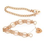 A 9ct gold gate link bracelet