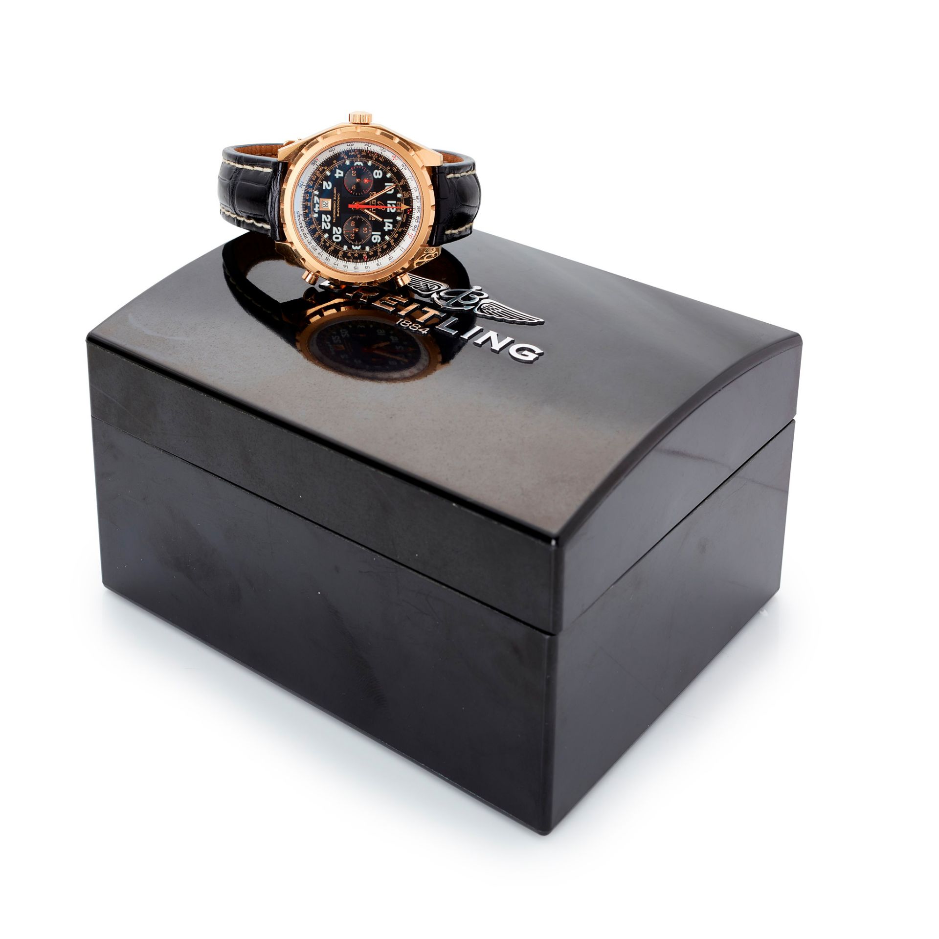 A gentleman's 18ct rose gold cased chronograph, Breitling - Image 2 of 2