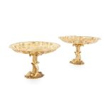 A pair of mid-Victorian gilt tazza