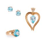 A collection of topaz jewellery
