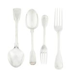 A matched suite of Fiddle and Thread pattern flatware