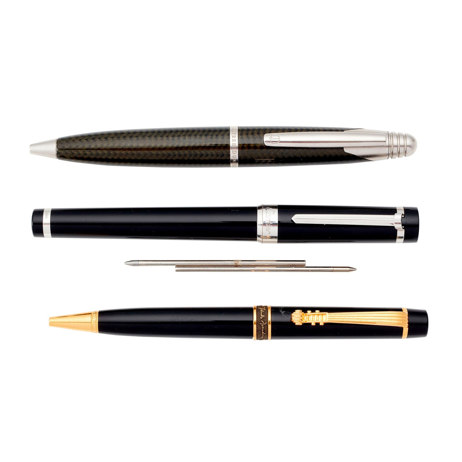 A black cased ballpoint pen, Cartier