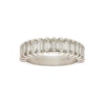 A diamond set half eternity ring