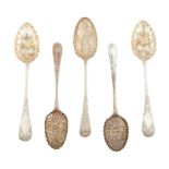 A collection of berry spoons