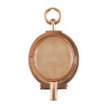 A scarce late George III rose gold mounted swivel seal with integral watch key