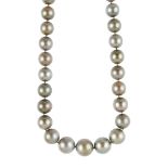 A Tahitian pearl necklace