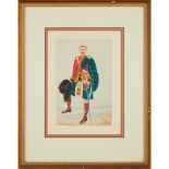 A framed watercolour previously attributed as Major-General Sir Hector Archibald MacDonald