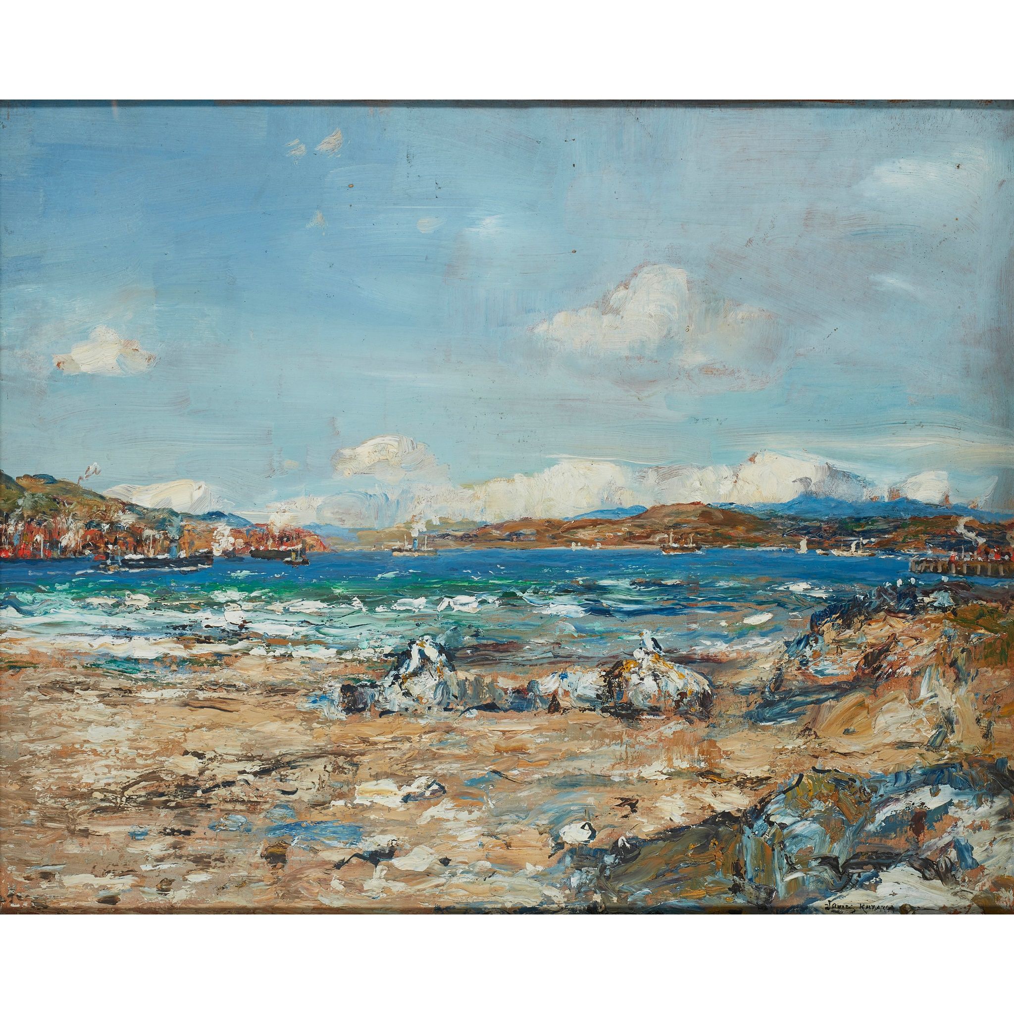 JAMES KAY R.S.A., R.S.W. (SCOTTISH 1858-1942) ON THE BEACH CARDROSS